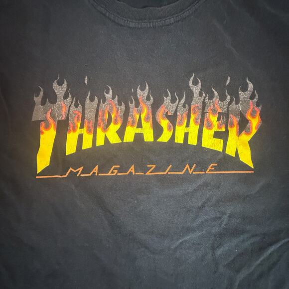 Thrasher Flame Logo T-Shirt Black San Francisco (Authentic Skate Tee) - Picture 2 of 6